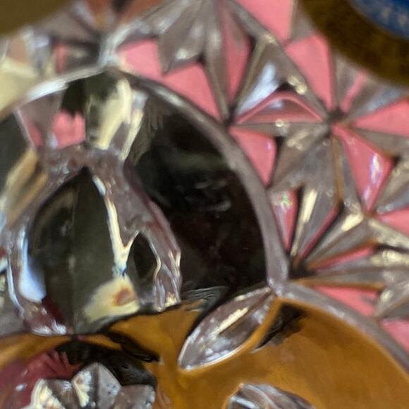 Vintage Hofbauer 1982 Lead Crystal Byrdes 3 footed Bird Sawtooth Trinket Dish - Picture 9 of 10